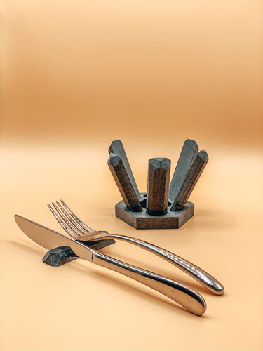 Utensil Rest® | Diamond Rest Silverware Holder | (Charcoal Color) Six Units |